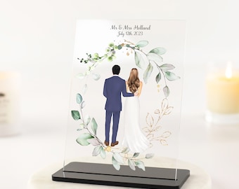 Personalised Wedding Gift, Bride and Groom Print, Couple Anniversary Gift, Birthday Gift for Her/Him, Custom Wedding Present, Acrylic Plaque