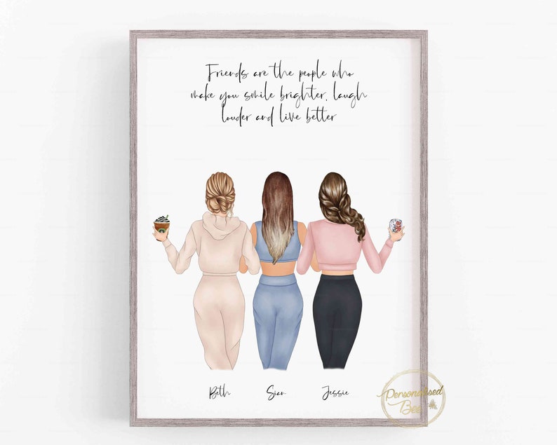 Personalised Best Friend Wall Art Print Custom Friend Prints Etsy UK