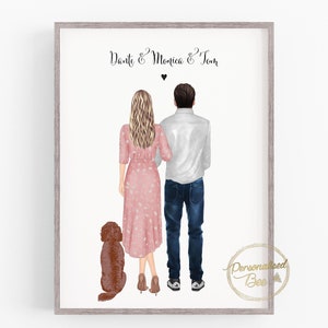 retrato parejas Personalizado un par de regalo personalizado impresión de la familia Par de impresión