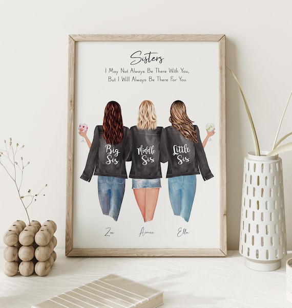 Personalised Gift for a Sister Big Sis middle Sis Little Sis