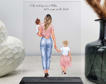 Personalisiertes Geschenk für Mama, Muttertagsgeschenk, Muttertagsgeschenk, Geburtstagsgeschenk, Mutter Baby Tochter Druck, Personalisiertes Portrait Geschenk, 1. Muttertag