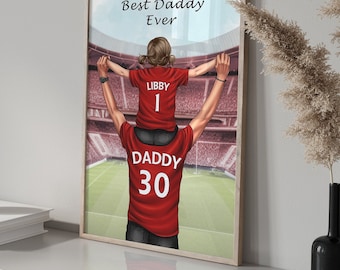 Personalised Football Shirt Print, Gift for Dad, Gift from Daughter, from Son, Custom Football Gift, Custom Print, Grandad Gift, Dream Team