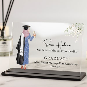 Muslim Graduation Gift, Personalised Graduation Gift for Her, Islamic Gift for Her, Class of 2022, Congratulations Graduation Acrylic Plaque