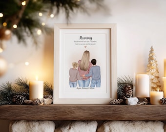 Personalised Mummy Print from Children | Christmas Gift for Mum | Mother’s Day 2026 | Birthday Gift for Mummy | Custom Family Art