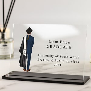 Male Graduation Gift,Personalised Print,Congratulations,Class of 2021 Grad Gift for Son,Grandson, Best Friend, Acrylic Plaque and Stand