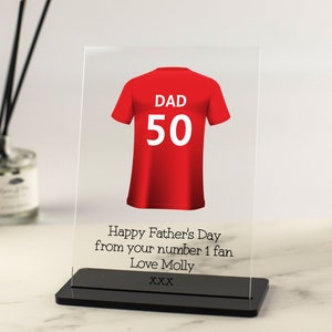 Personalised Football Shirt Print For Dad, Personalised Gift for Dad, Custom Football Gift, Birthday Gift for Dad, Grandad, Custom Quote