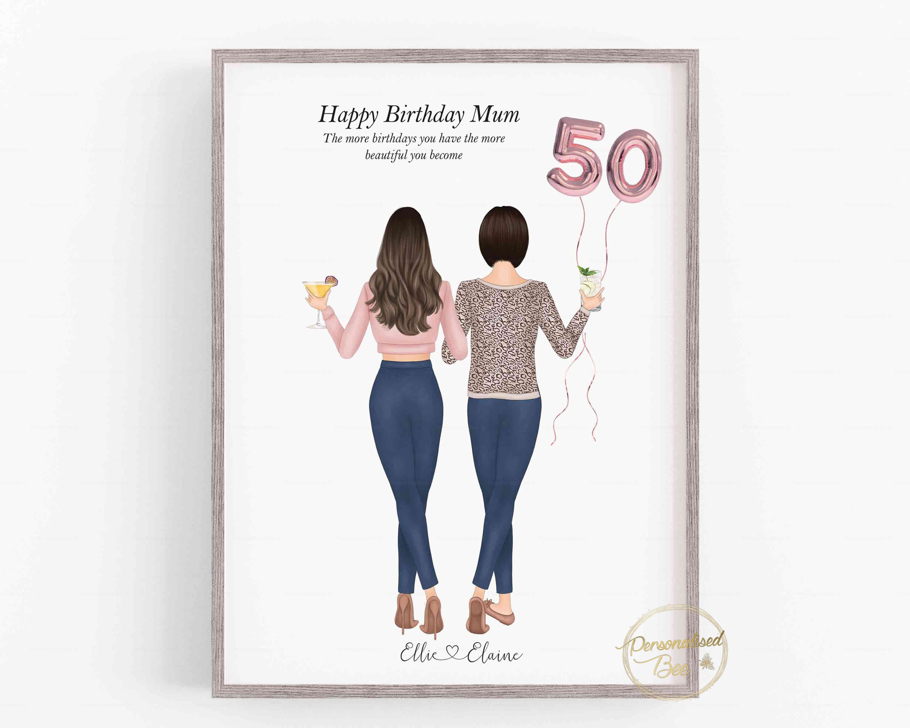 Birthday Gift for Mum 50th Mum Gift Custom Mother Daughter Etsy