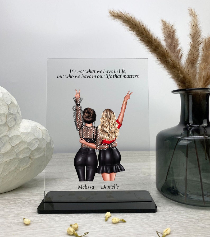 Birthday Best Friend Gift, Best Friend Print, Friendship Gift, BFF Personalised Gift, Custom Acrylic Plaque with Stand, Custom Gift image 2