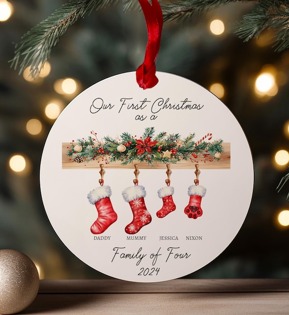 Personalised First Christmas as a Family of Bauble, Baby First