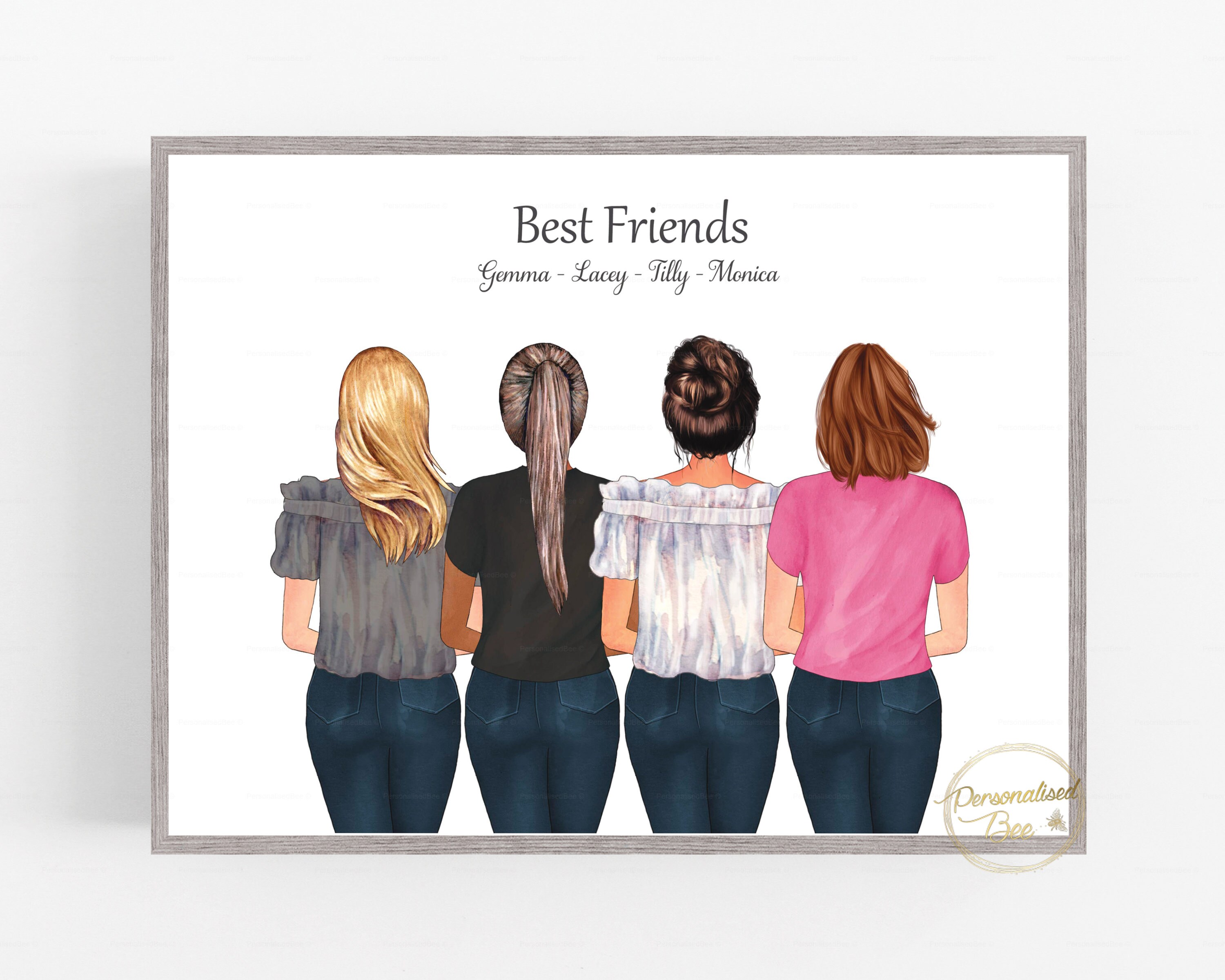 Buy Personalized Best Friends Print Personalized Friendship Gifts Besties  Gifts Best Friends Gifts Friends Gifts Portrait Print Online in India - Etsy