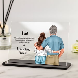 Fathers Day Gifts, Personalised Gift for Dad from Daughter, Custom Portrait, Father's Day, Dad's Birthday Unique Gift Acrylic Plaque