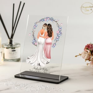 Bridesmaid Personalised Gift, Gift for Maid of Honor, Bridesmaid Proposal, Will you be my Bridesmaid, Custom Acrylic Plaque with Stand image 1