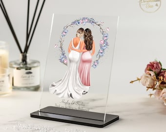 Bridesmaid Personalised Gift, Gift for Maid of Honor, Bridesmaid Proposal, Will you be my Bridesmaid,  Custom Acrylic Plaque with Stand