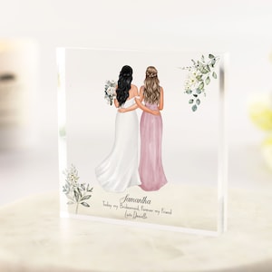 Personalizzato sarai il mio regalo da damigella d'onore, proposta da damigella d'onore, proposta da damigella d'onore, regalo di ringraziamento da damigella d'onore, placca acrilica floreale