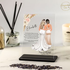 Bridesmaid Thank you Gift, Bridesmaid Proposal Gift, Personalised Bridesmaid Gift, Maid of Honour Gift, Custom Acrylic Plaque with Stand