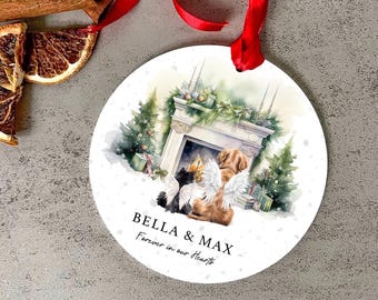 Pet Remembrance Christmas Bauble, Dog Memory Gift, Cat Memorial, Pet Ornament, Pet Portrait Personalised Xmas Decoration Acrylic Bauble