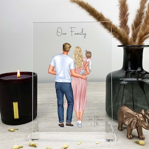 Personalised Gift for Mum, Mothers Day Gift, 1st Mothers Day Gift, Family Portrait, New Parents Gift, Couple and Baby Portrait, Fathers Day