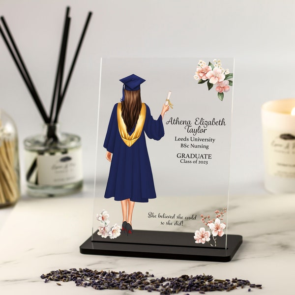 Custom Acrylic Graduation Plaque for Her, Class of 2023, Graduation Gift for Daughter, Girlfriend Gift, Best Friend Gifts, Congratulations