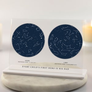 Benutzerdefinierte Sternenkarte, Nachthimmel Druck personalisierte Geschenk, Geschenk für Papa, Sternbild Druck, Nachthimmel, die Nacht, die Sie wurden, Acryl Plaque