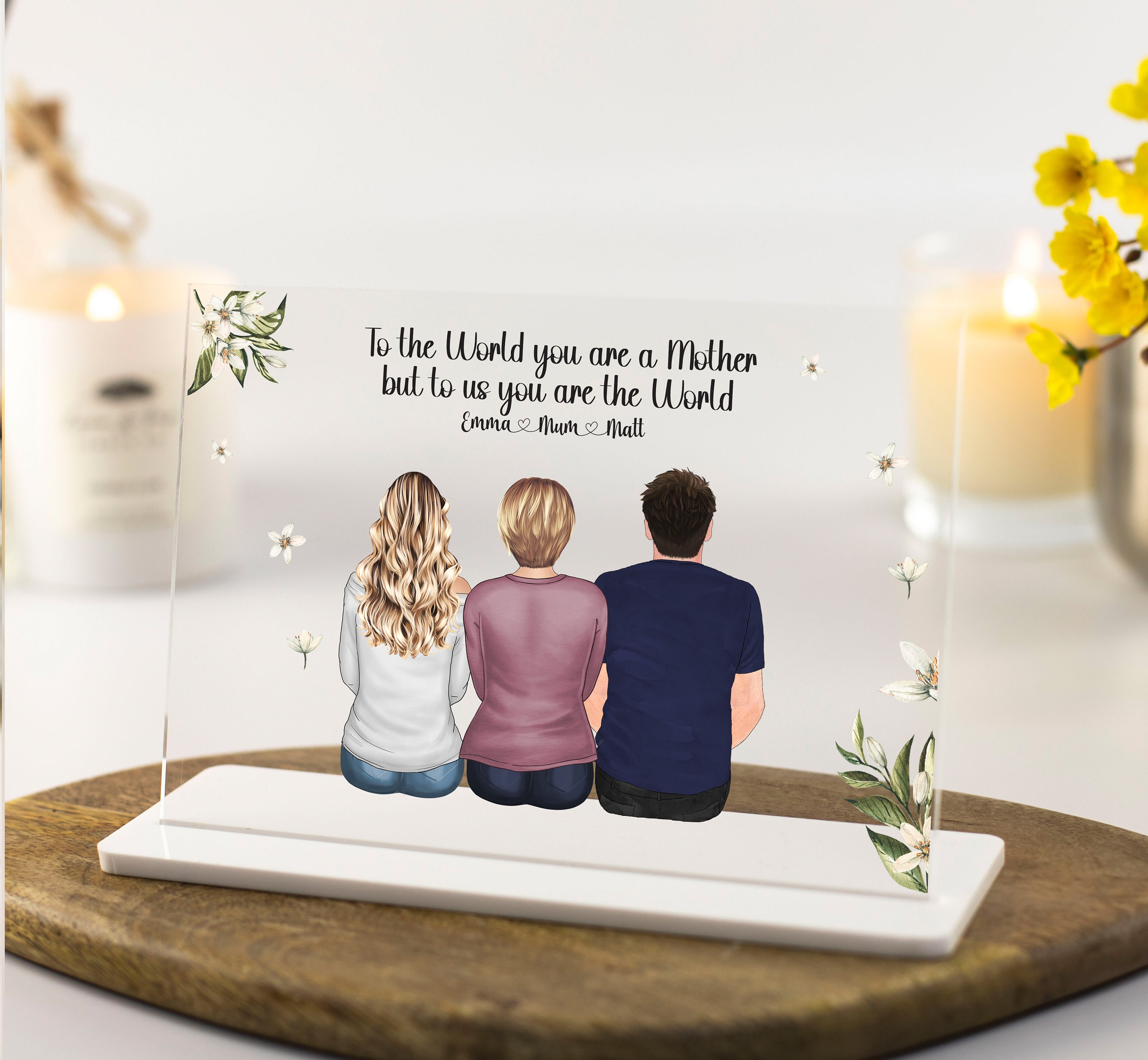 30 Motherandsonxxx - Mother Son and Daughter Personalised Gift Acrylic Plaque - Etsy Sweden