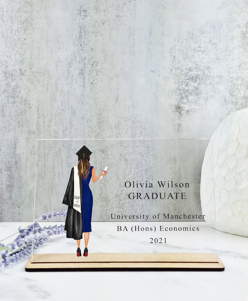 customized high-quality acrylic graduation plaque with slimline stands is the best gift for your granddaughter