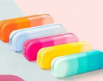 Ice-cream color Kawaii pencil case -- Multi Purpose | Teacher | Makeup Bag | Pens Case | Cosmetic Bag | PencilBag |Stationery Organizer Gift