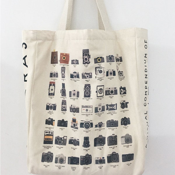 Totebag with camera -- Eco Tote Bag | Eco Friendly Shopper | Cat Dog Animal | Beach Bag | Shopping Bag | Gift for her |  Grocery