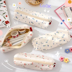 Kawaii Canvas Pencil Pouch (Pins included) – Hanarii