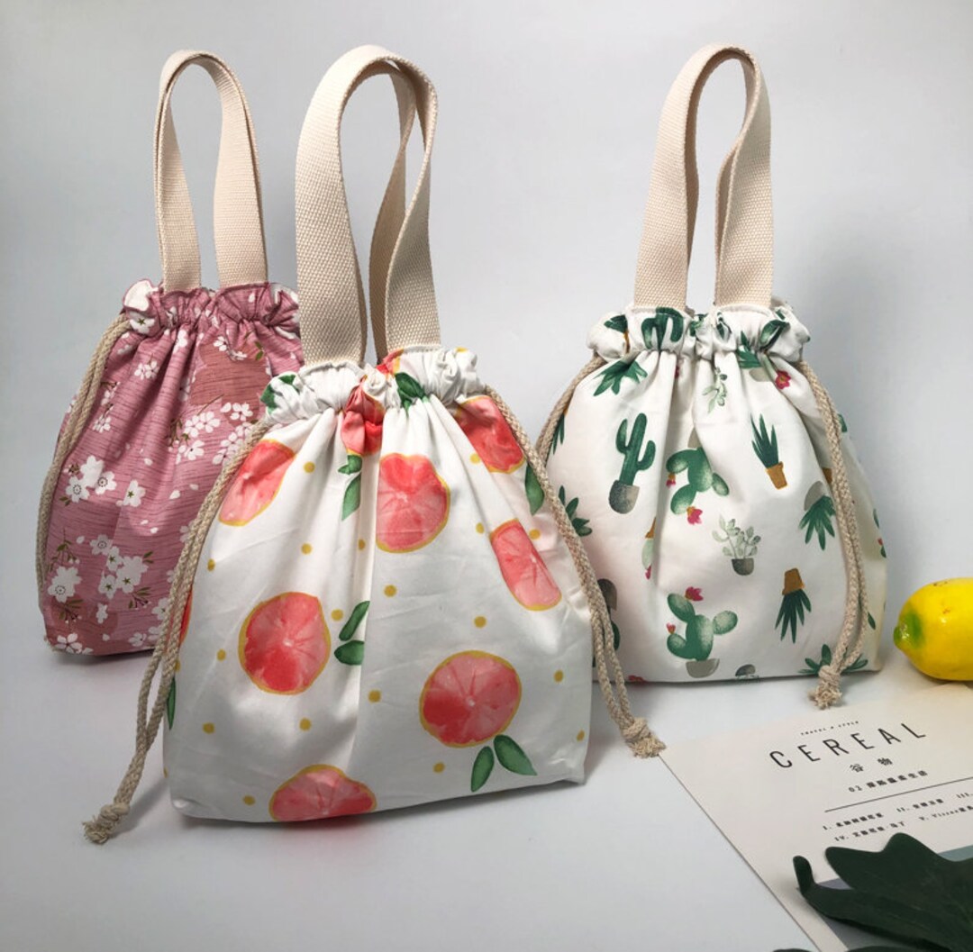 Japanese Style String Lunch Bag Lunch Tote Eco Friendly reusable school ...