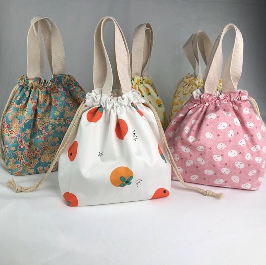Japanese Style String Lunch Bag Lunch Tote Eco Friendly reusable school gift for Kids Men Women