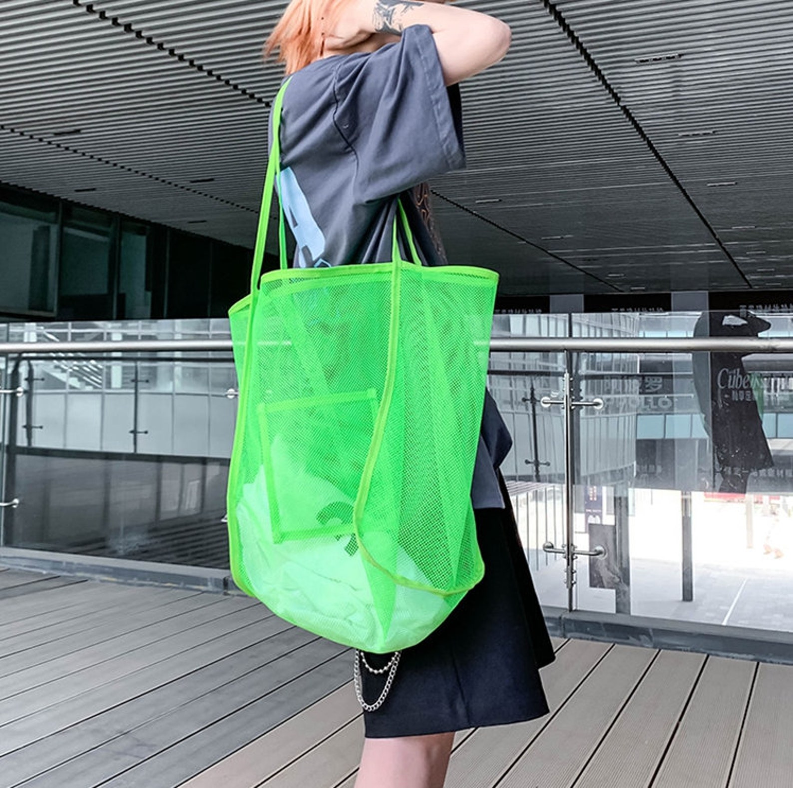 Sharp Color Mesh Tote Bag Eco Tote Bag Eco Friendly Etsy