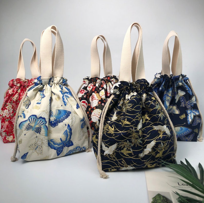 Japanese Style String Lunch Bag Lunch Tote Eco Friendly Etsy