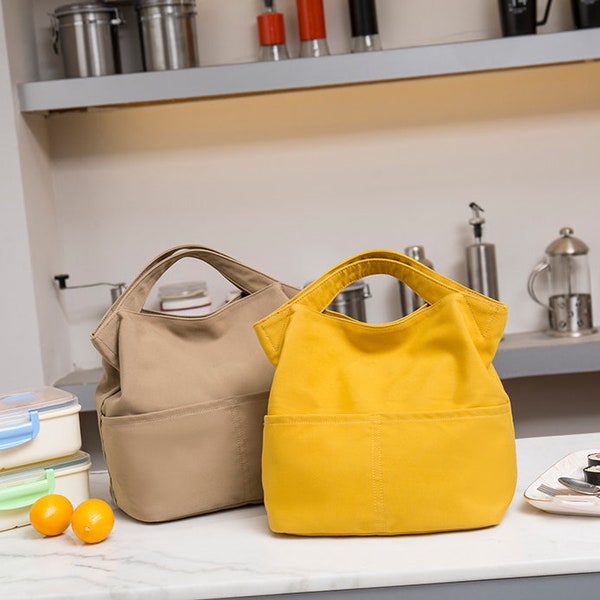 Recycle Stoff wasserdicht Thermotasche 6 Farben - Tote | Umweltfreundlich |Wiederverwendbar |Schule |Geschenk für Kinder Frauen Brautjungfern |Lebensmittelgeschäft