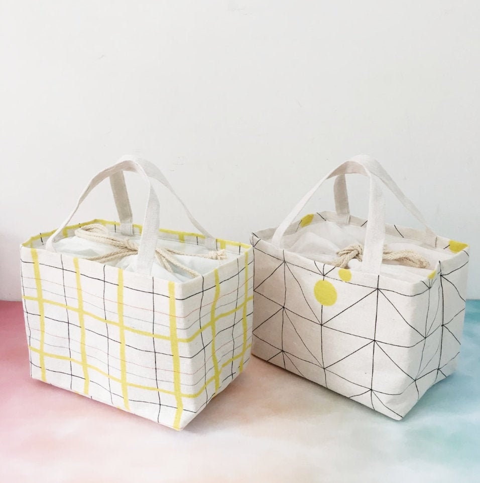 Japanese style linen lunch bag Lunch Tote Eco Friendly Etsy