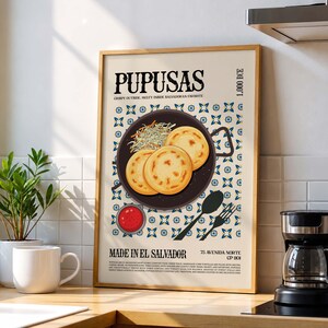 Pupusas Art Print: Salvadoran Food, El Salvador Kitchen Wall Decor (Digital Download) image 3