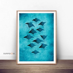 Manta Rochen Druck Manta Wandbild Manta Stachelrochen Kunst Rochen Poster Stachelrochen Stachelrochen Rochen Gruppe Stachelrochen Stachelrochen Rochen