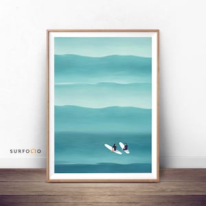 Morgen Strand Druck Surfing Poster Surf Luftaufnahme Surf Art Decor Jagen Sonnenaufgang Morgen Brandung Brandung Ozean Druck Surf Illustration