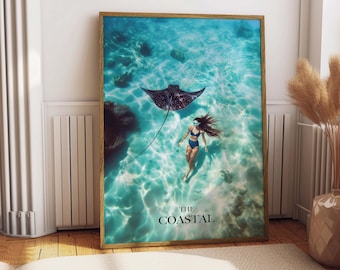 Shark Poster Hanger Frame - 12x16 Inch Coastal Wall Art With Wooden Frames For Boys Room, Classroom - View #8