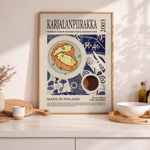 Karelian Pasty Print, Finland Kitchen Retro Art (Digital Download)