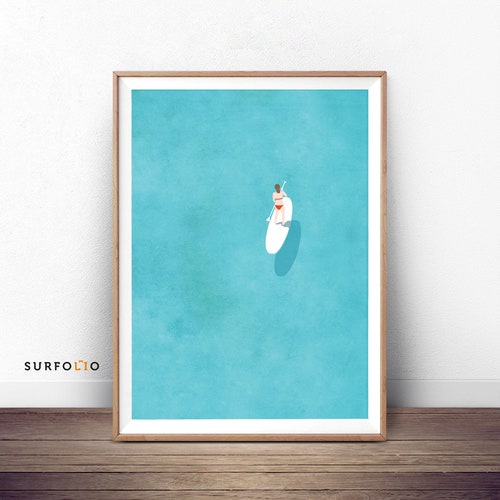 Paddle Board Print Surfers Paradise Stand up Paddle Paddle Etsy