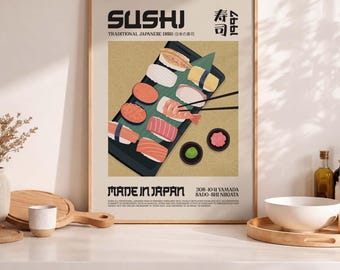 Sushi Kunstdruck, japanischer Foodie Poster (Digital Download)
