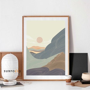 Wellen Linie Kunst, Wellen Linie Minimal, Wellen Linie Druck, Surfen Wellen Poster, Surfen Minimal Print, Surf Linie Kunst, Surf Linie Minimalistisch