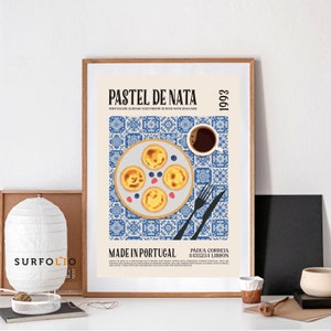 Pastel de Nata, Tarta Portuguesa, Pastel Portugués, Comida Portuguesa, Postre Portugués, Café Portugués, Impresión de Tarta de Nata, Impresión de Comida