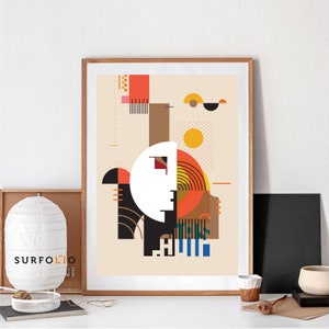 Bauhaus Graphic Art, Berlin Printable, Modern City Building, Bauhaus Print, Bauhaus Poster, Bauhaus Exhibition, Bauhaus Museum Art