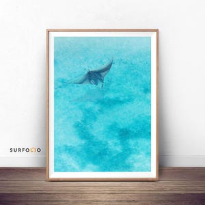 Mantarochen Luftdruck Manta Rochen Kunst Ozean Geschenk Liebhaber Unterwasserdruck Küstendekor Kunst Mantarochen Poster Aqua Sea Print Ocean Marine Life