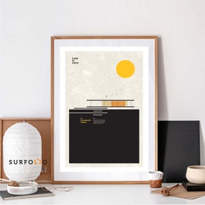 Farnsworth House, Ludwig Mies, Minimal Architecture, Bauhaus Design, Architect Print, Farnsworth Print, Less Is More Print