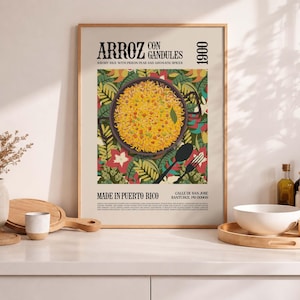 Puerto Rico Arroz Con Gandules Food Caribbean Flavor National Food Latin America Food Puerto Rico Cuisine Kitchen Poster Puerto Rico Decor