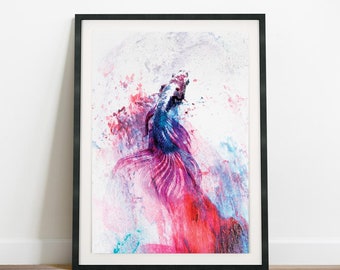 Betta Fish Art Print | Colour Splash Siamese Fighting Fish (Digital Download)