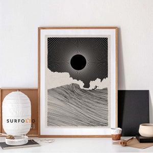 Wellen Linie Kunst, Wellen Linie Minimal, Wellen Linie Druck, Surfen Wellen Poster, Surfen Minimal Print, Surf Linie Kunst, Surf Linie Minimalistisch