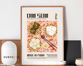Dim Sum Art, Dim Sum Print, Dim Sum Poster, China Food Art, China Cuisine Art, China Dim Sum, Dim Sum Lover, China Dumpling, Baozi Art Print